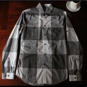 Men’s Express Plaid Button-Down Dress Shirt